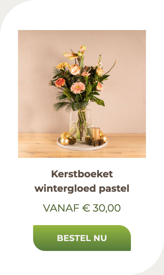 Kerstboeket wintergloed pastel